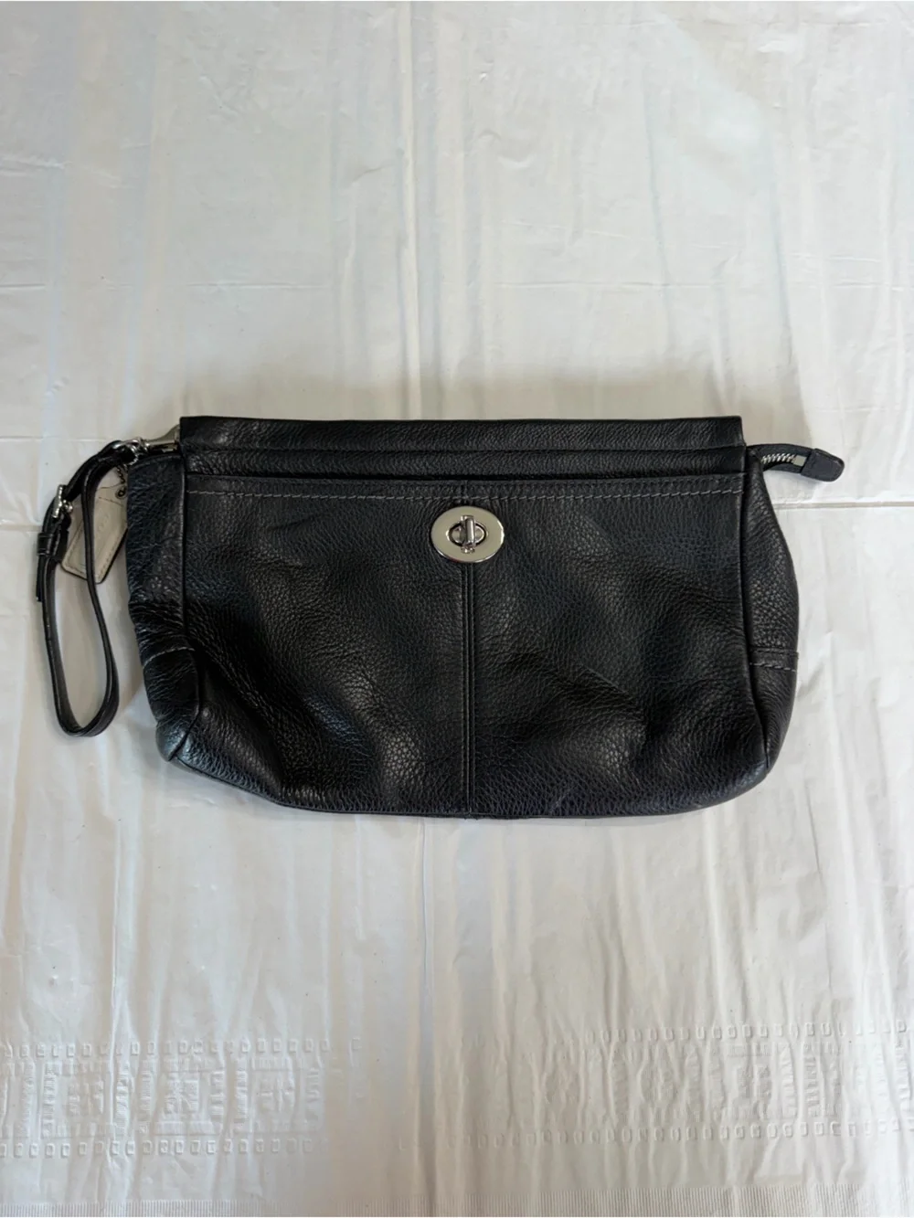 Coach Black Leather Wristlet